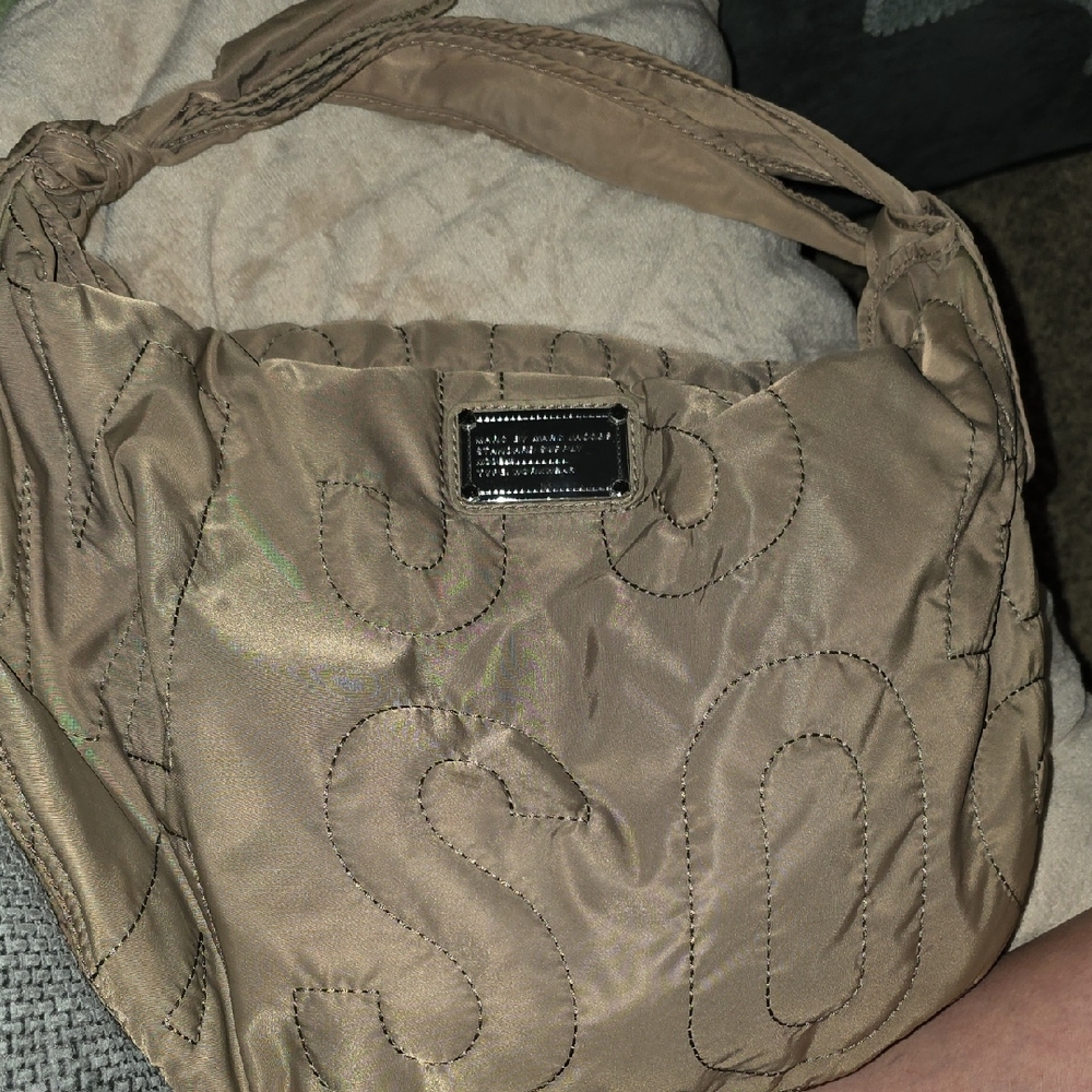 Marc Jacobs Taupe Quilted Shoulder Bag